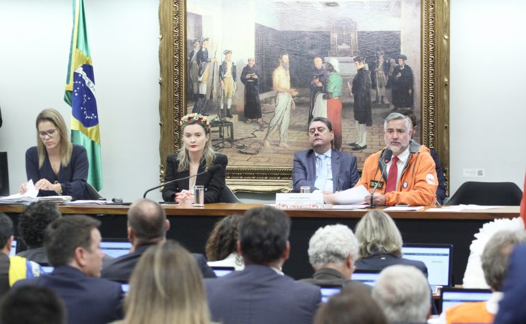 Reunião de comparecimento de ministro. Dep. Julia Zanatta (PL - SC) e Ministro da Secretaria Extraordinária da Presidência da República para Apoio à Reconstrução do Rio Grande do Sul, Paulo Pimenta