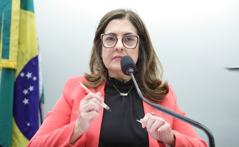 Deputada Rogéria Santos fala ao microfone
