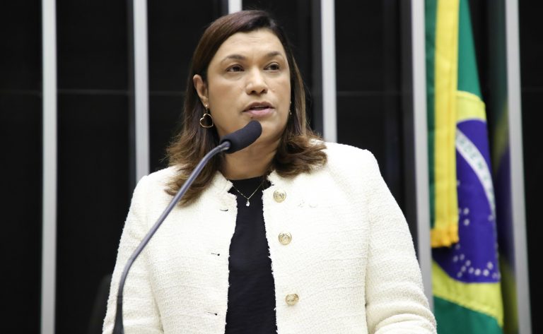 Deputada Maria Rosas fala ao microfone