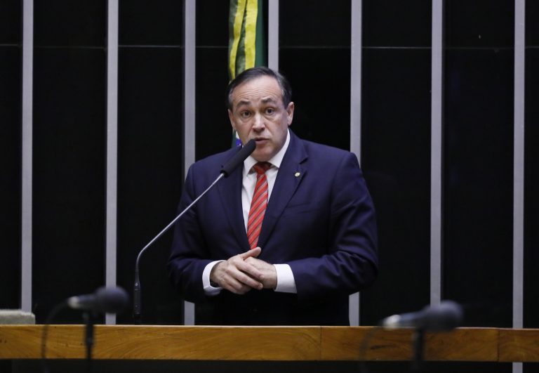 Deputado Reinhold Stephanes fala ao microfone