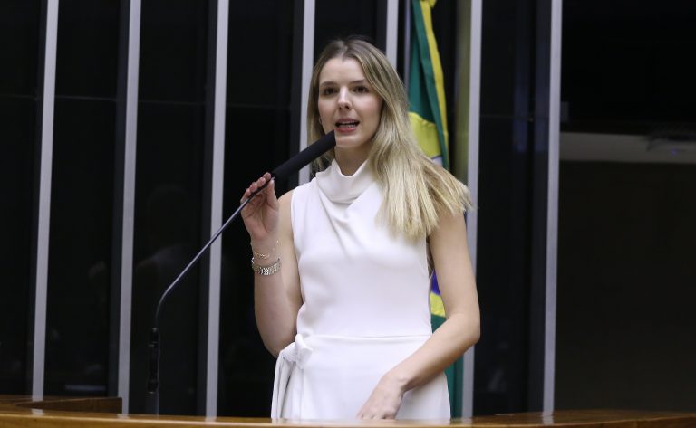 Deputada Luisa Canziani fala ao microfone