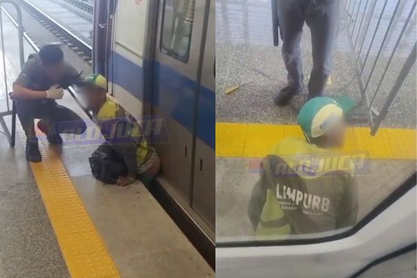 trabalhador é prensado por metrô ao tentar atravessar trilhos na Estação Campinas, em Salvador
