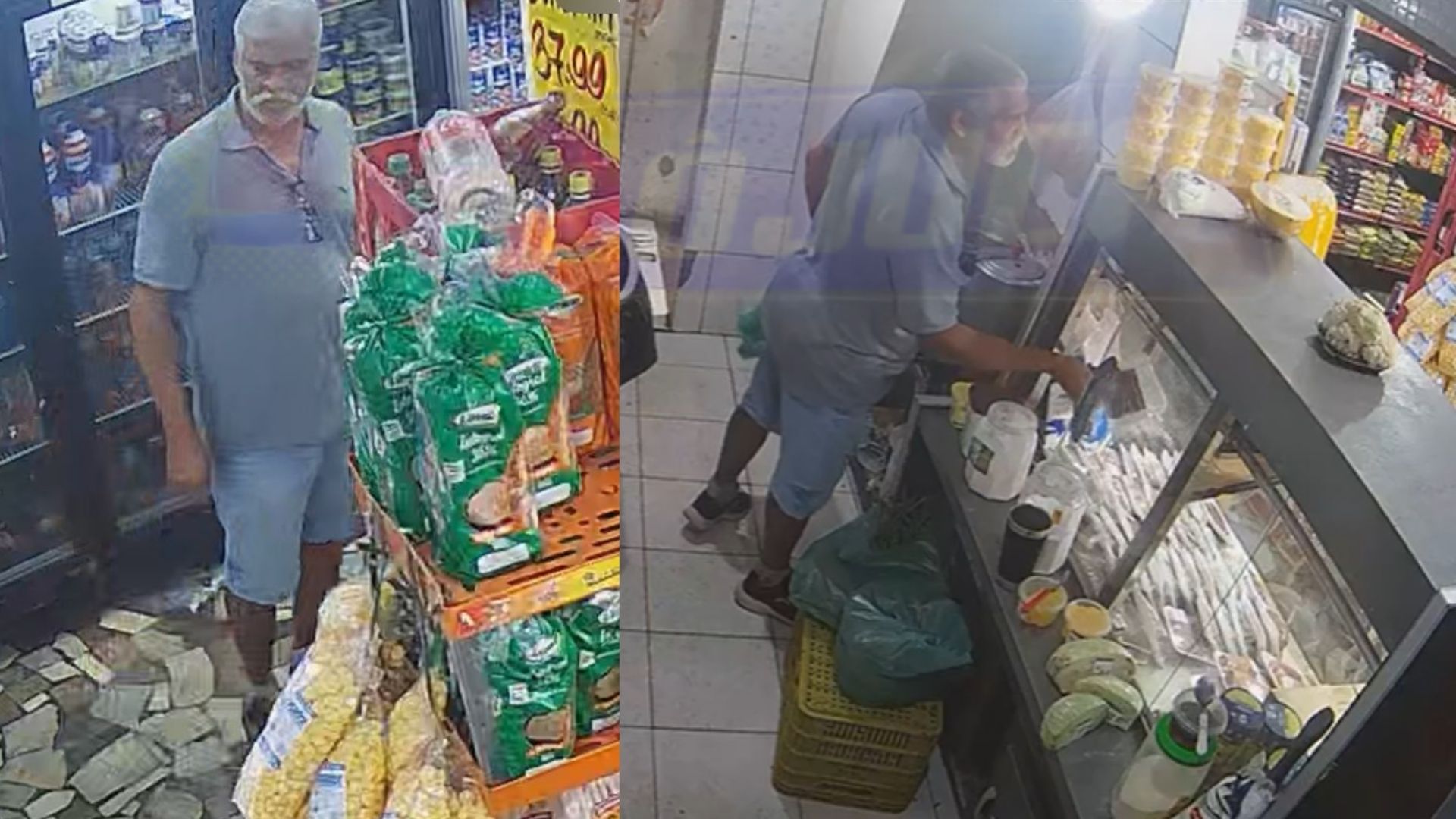 idoso é flagrado furtando produtos em hortifruti no bairro de Brotas