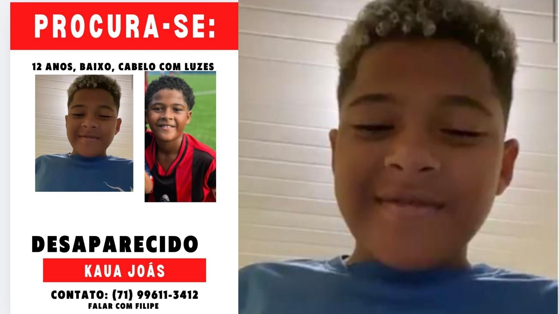 ONDE ESTÁ KAUÃ? garoto de 12 anos desaparece após ser levado pela vó