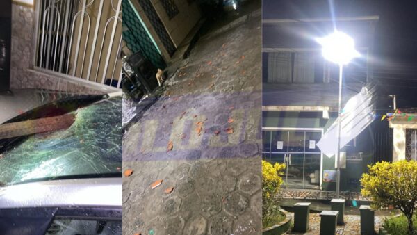 telhados destruídos e barco atingido em Caixa Pregos, nesta quarta-feira (25); Veja o vídeo