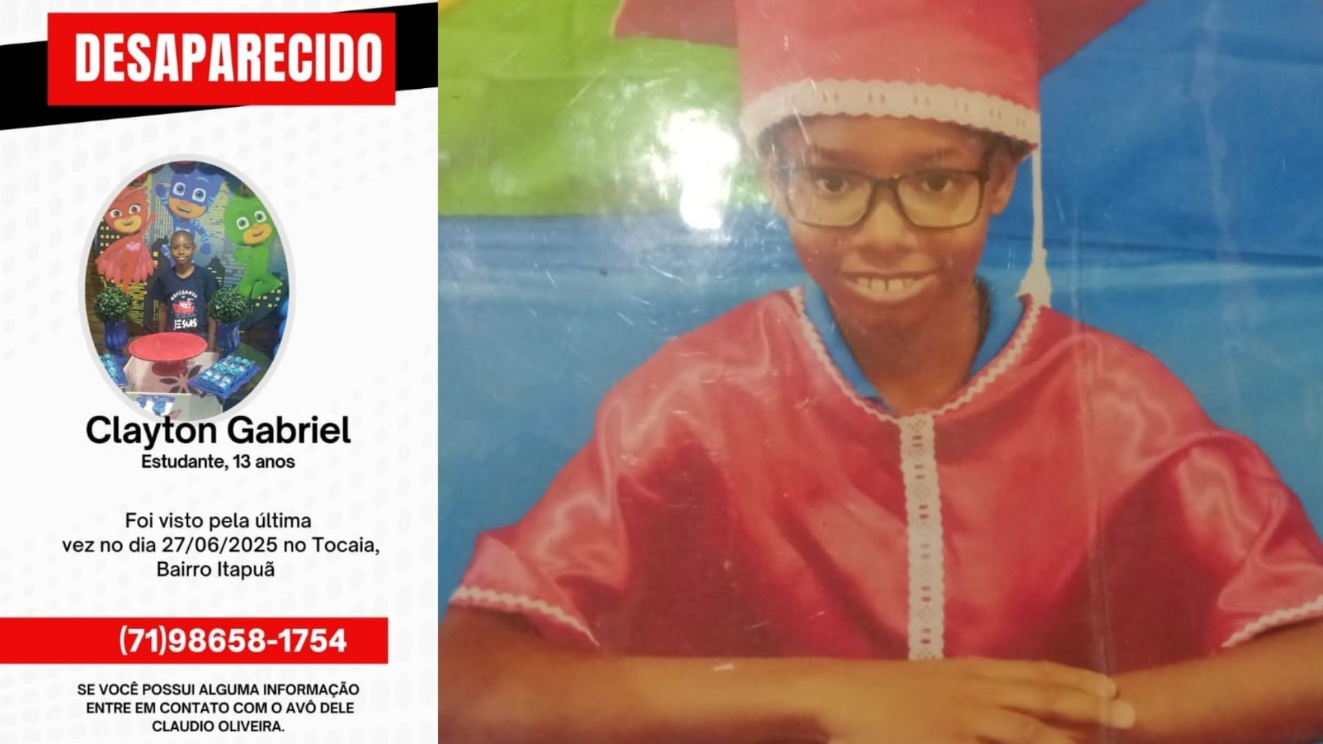 jovem foge de casa após discussão com o avô em Itapuã