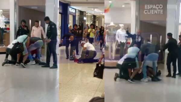 homem armado com faca causa pânico no Shopping da Bahia e é contido; Veja o vídeo