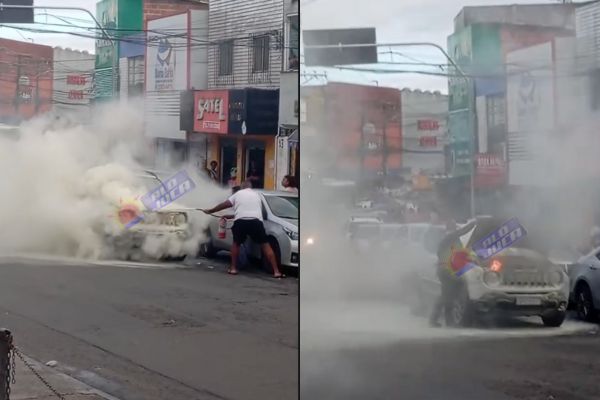 Jeep Renegade pega fogo em Cajazeiras X; veja vídeo
