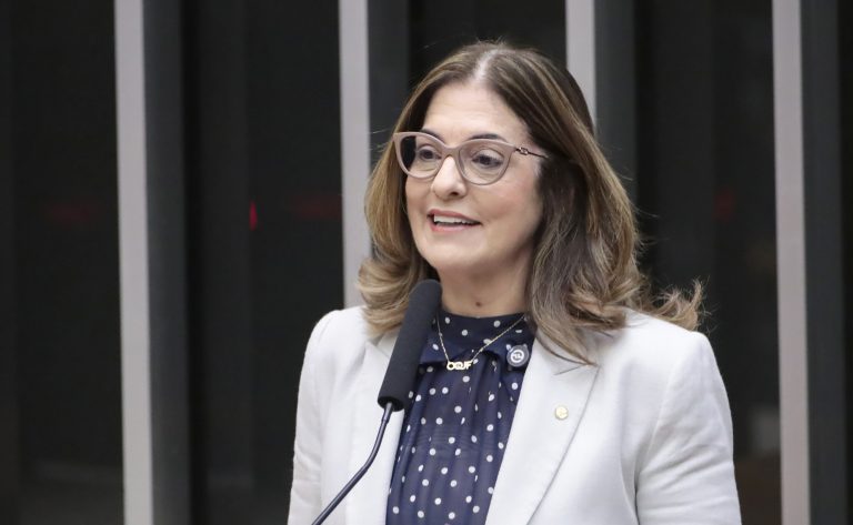 Deputada Rogéria Santos fala ao microfone