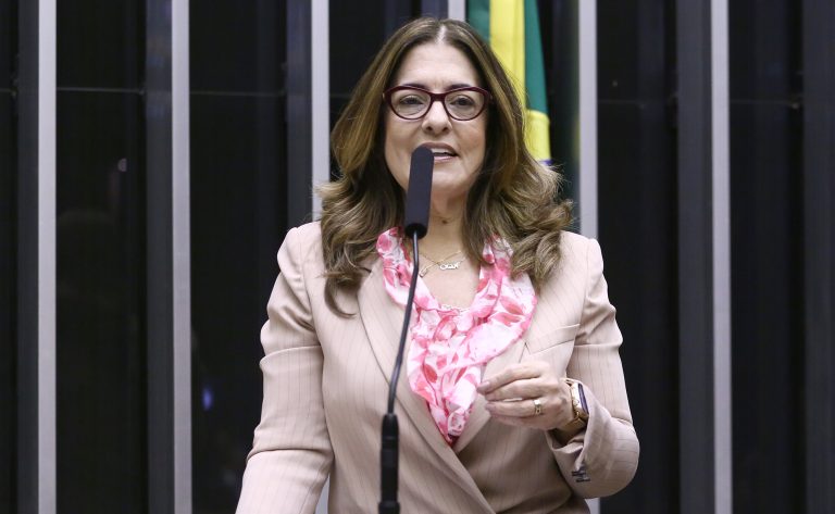 Deputada Rogéria Santos fala ao microfone
