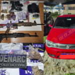 traficantes morrem em confronto com a polícia em Porto Seguro; arsenal e drogas apreendidos