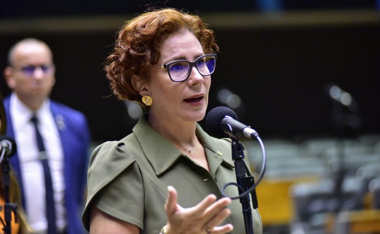 Deputada Carla Zambelli fala ao microfone