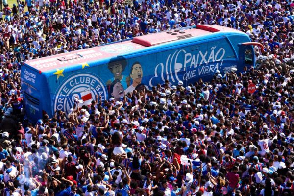 time do Bahia chega na Arena Fonte Nova para final da Copa Nordeste contra o Confiança