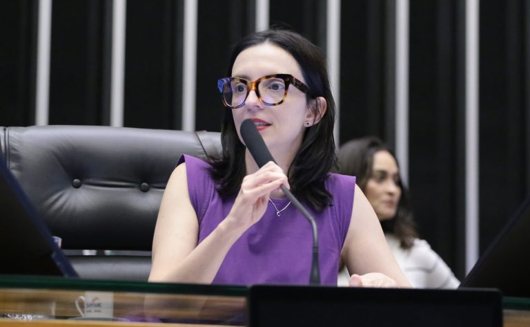 Deputada Ana Pimentel fala ao microfone